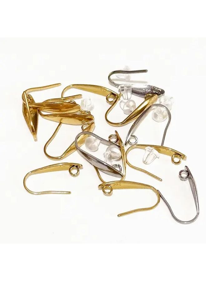 Stainless Steel Ear Hooks And Plastic Ear Plugs 10 Sets For Earring Making Accessories - Image 2